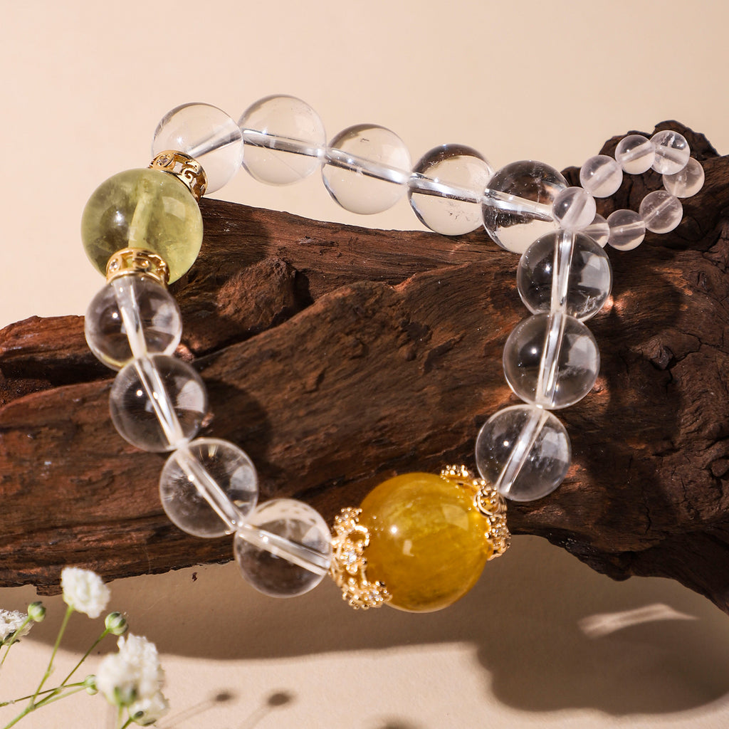 Palace-style bracelet with irregularly shaped crystals