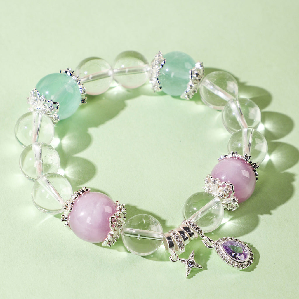 Court-style purple teardrop crystal bracelet