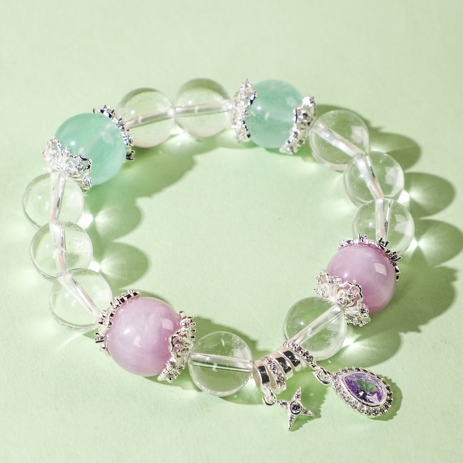 Court-style purple teardrop crystal bracelet