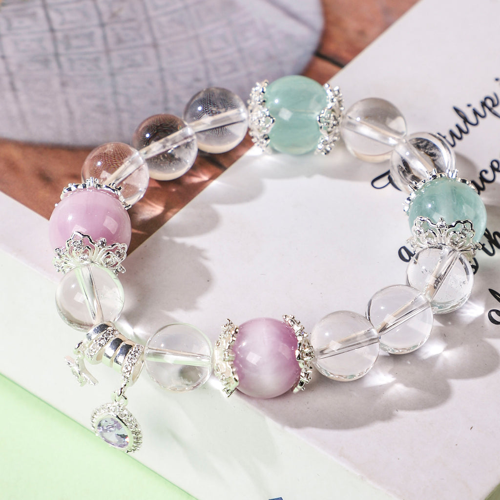 Court-style purple teardrop crystal bracelet