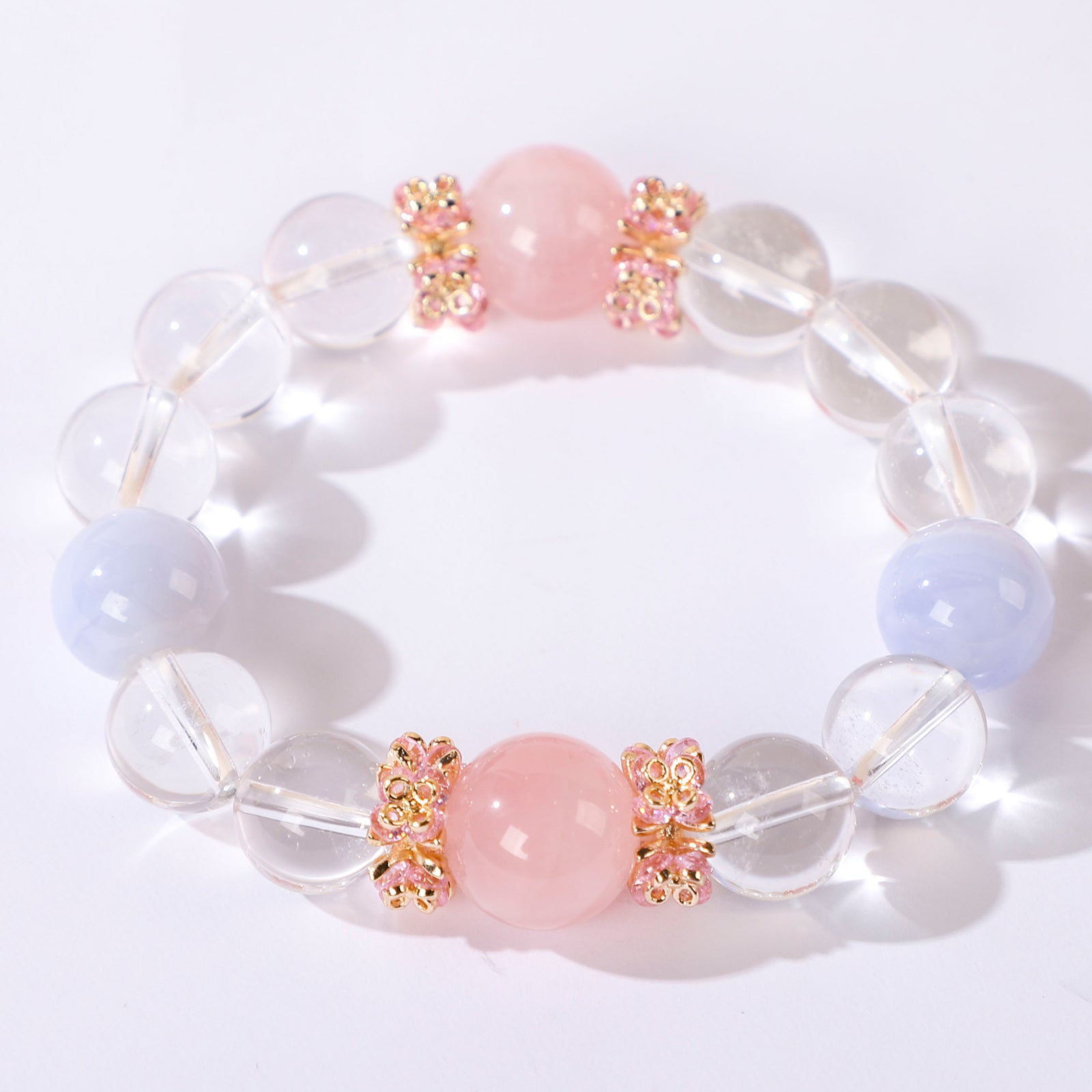 Minimalist bracelet featuring two blue-purple crystals