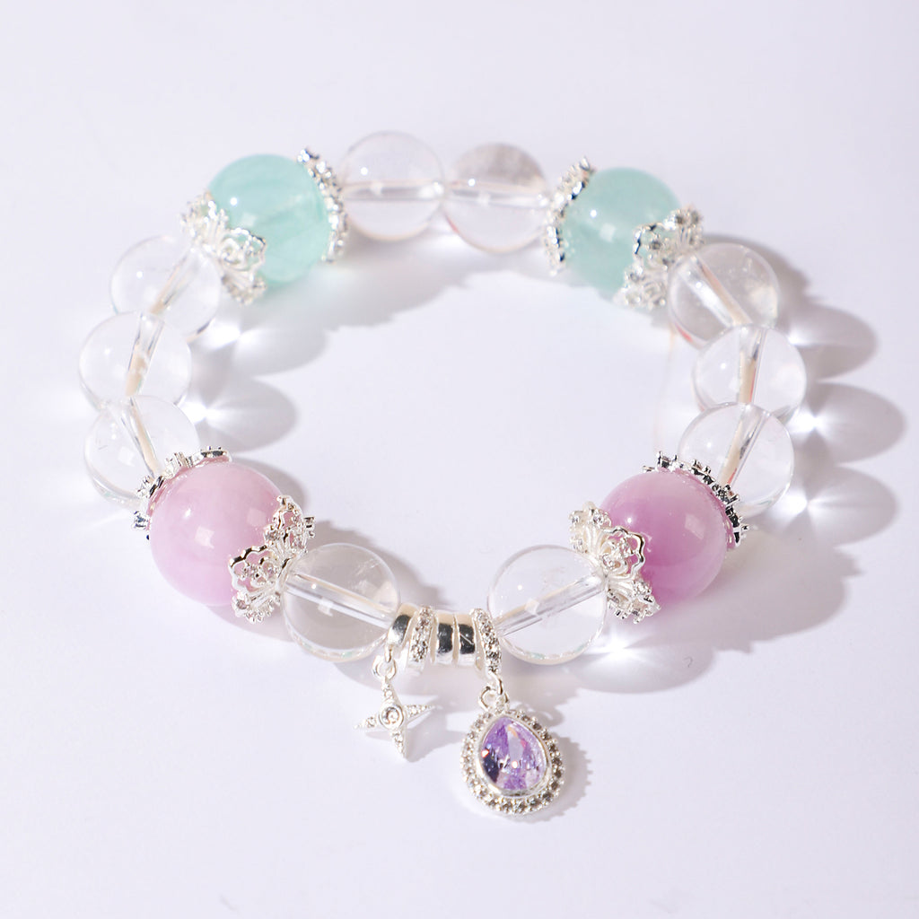 Court-style purple teardrop crystal bracelet