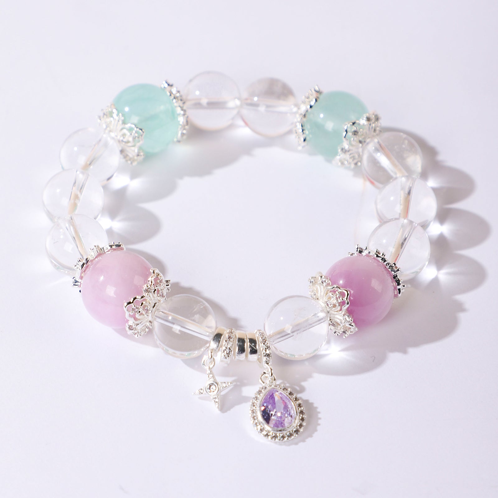 Court-style purple teardrop crystal bracelet