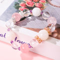 Minimalist three-bead pink crystal bracelet