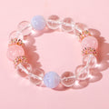 Minimalist bracelet featuring two blue-purple crystals