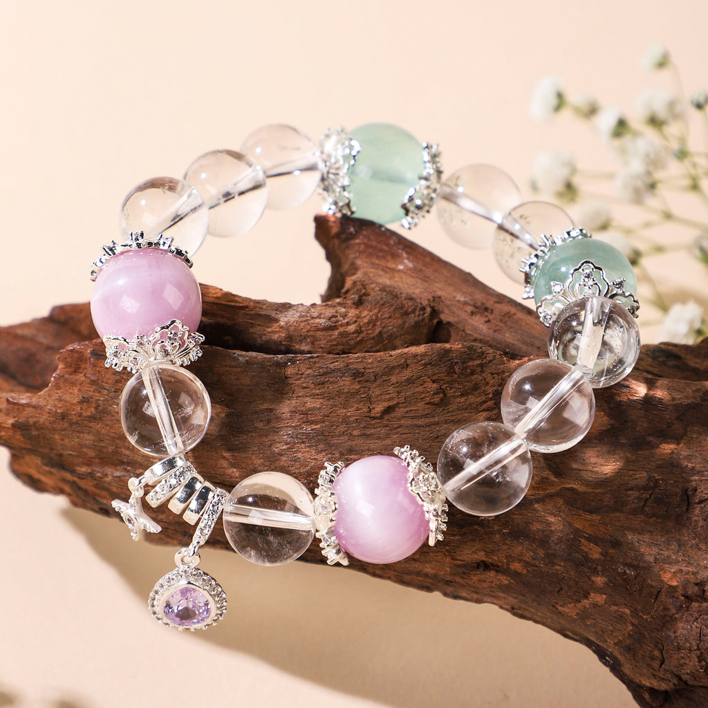 Court-style purple teardrop crystal bracelet