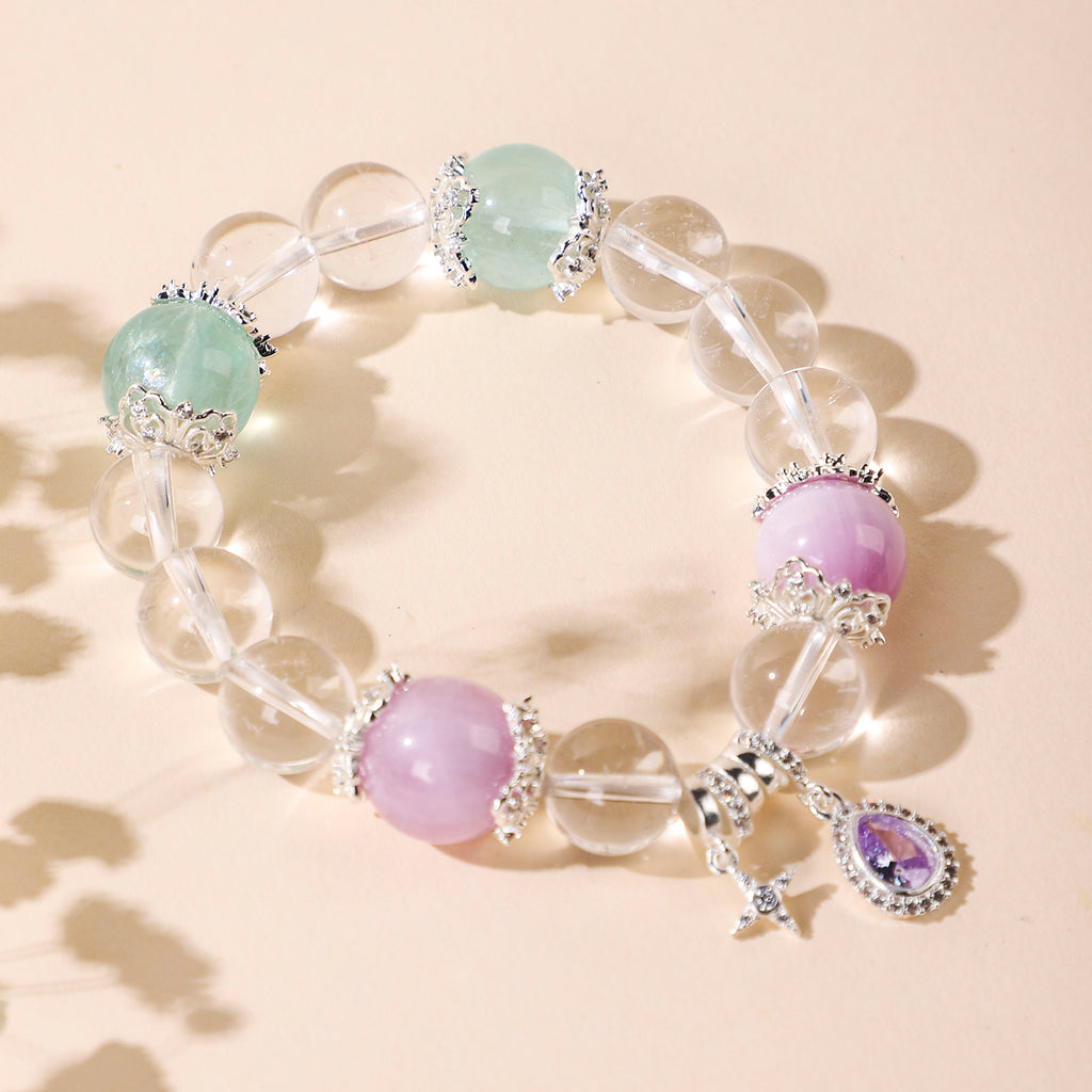Court-style purple teardrop crystal bracelet
