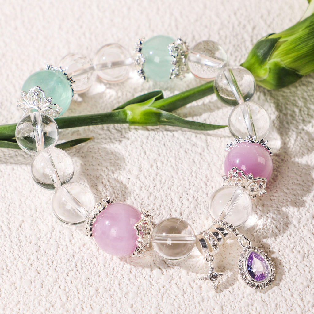 Court-style purple teardrop crystal bracelet